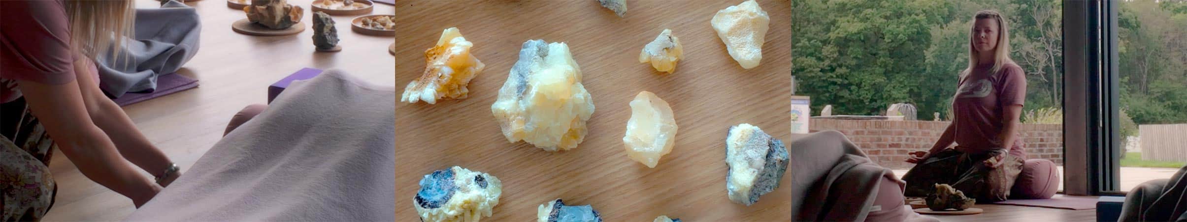 Calcite crystals from Crystal Lake used in the closing guided meditation